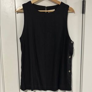 Linen blend sleeveless oversized top